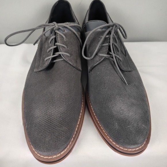Joseph Abboud Cannon Mens 8.5 Gray Leather Suede Oxford Dress Shoes main image 6